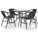 vidaXL 5 Piece Patio Dining Set Black