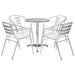 vidaXL 5 Piece Patio Dining Set Aluminum Silver