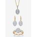 Women's Gold Plated Genuine Diamond Jewelry Set by PalmBeach Jewelry in Diamond (Size 9)