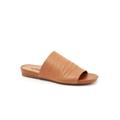 Wide Width Women's Camano Slide Sandal by SoftWalk in Tan (Size 7 W)