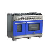 Forno Capriasca - Titanium Professional 30" 4.32 cu. ft. Freestanding Dual Fuel Range w/ Nightlight in Blue | 38.4 H x 48 W x 28 D in | Wayfair