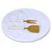 Orren Ellis 12" Wood & Marble Cheese Board & Knife Set Marble in White | 1 H x 12 W in | Wayfair 0D1AFFD44C6A48E3B5F20CF10CA81009