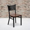 Flash Furniture Odyssey Coffee Back Metal Restaurant Chair Metal in Black/Brown/Gray | 33.25 H x 17.25 W x 17.25 D in | Wayfair