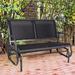 Arlmont & Co. Outdoor Etosha Gliding Metal Bench in Black/Brown/Gray | 34.2 H x 46 W x 28 D in | Wayfair 1FA266A1B74D45CB94267462AD591739