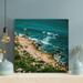 Rosecliff Heights Bird"s Eye View Photography Of Beach Line - 1 Piece Rectangle Graphic Art Print On Wrapped Canvas in Green | Wayfair