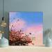 Red Barrel Studio® Red & Green Leaf Tree Under Blue Sky During Daytime - 1 Piece Square Graphic Art Print On Wrapped Canvas in Blue/Pink | Wayfair