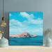 Rosecliff Heights Rock On The Ocean Under Sky - 1 Piece Square Graphic Art Print On Wrapped Canvas in Blue | 12 H x 12 W x 2 D in | Wayfair