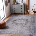 Rini 2'7" x 13'11" Traditional Washable Updated Traditional Light Gray/Ink/Slate/Eggplant/Multi Brown/Light Gray/Ink/Slate/Eggplant/Multi Brown/Beige/Antrasit/Blue Washable Runner - Hauteloom