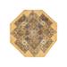 Overton Hand Knotted Wool Vintage Inspired Traditional Mogul Yellow Octagon Area Rug - 7' 1" x 7' 1"