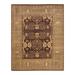 Overton Hand Knotted Wool Vintage Inspired Traditional Mogul Brown Area Rug - 8' 1" x 10' 6"