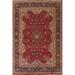 Vintage Floral Red Kashmar Persian Area Rug Hand-knotted Wool - 7'9" x 10'9"