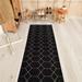 Custom Size Hexagon Black Gold 31 Inch Wide Non-Slip Stair Runner Rug