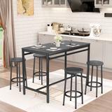 Upgrade Dining Table Set 5 Piece Counter Height Dining Table, Bar Table and Round Chair Set