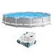 Intex 12ft x 30in Prism Frame Above Ground Round Swimming Pool & Robot Vacuum - 50
