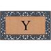 A1HC Rubber and Coir Floral Pattern Outdoor Entrance Durable Monogrammed Doormat 18"X30", Black