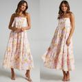 Anthropologie Dresses | Charlie Holiday Anthropologie Isabella Maxi Dress In Summertime Floral Sz S Xl | Color: Pink/Yellow | Size: Various