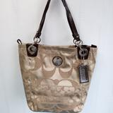 Coach Bags | Coach Satin Hobo Shoulder Bag Tan/Brown | Color: Brown/Tan | Size: Os