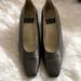 Nine West Shoes | Nine West Dress Shoe Block Heel Bronze Pewter Leather 7.5 Gabrielle Stunner!! | Color: Gold | Size: 7.5