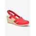 Extra Wide Width Women's Stargaze Slingback Espadrille by Easy Street in Red (Size 7 1/2 WW)