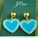 J. Crew Jewelry | J Crew Heart Earrings | Color: Blue/Gold | Size: Os