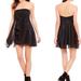 Free People Dresses | Free People Strapless Tie Front Shimmer Dress | Color: Black | Size: 0