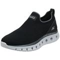 Skechers Herren Go Walk Glide-step Flex Sneaker, Black Textile Black Synthetic Grey And Whit, 43 EU
