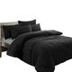 TEXTILER Teddy Fleece Duvet Set-Black Teddy Bear Bedding Sets, Thermal bedding with Fluffy Pillow Covers,Super King Duvet Covers Set (Black, Super King Size)