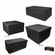 Leju Art Garden Furniture Covers Square 340x220x75cm Rattan Cube Set Cover,Cube Table Cover 420D Heavy Duty Oxford Fabric Patio Set Outdoor Furniture Cover for Cube Set Patio Black