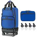 Foldable Luggage Bag with Spinner wheels, Expandable Collapsible Rolling Duffel Bag, Carry On Luggage 22x14x9/Checked Luggage for Travel (2 in 1), 21 Inch Expands into 24 Inch, Hardside Foldable Bag