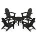 POLYWOOD® Vineyard 5-Piece Adirondack Outdoor Chair Conversation Set Plastic in Black | Wayfair PWS703-1-BL