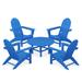 POLYWOOD® Vineyard 5-Piece Adirondack Outdoor Chair Conversation Set Plastic in Blue | Wayfair PWS703-1-PB