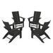 POLYWOOD® Modern Plastic Adirondack Chair in Black | 35.75 H x 29 W x 35.75 D in | Wayfair PWS765-1-BL