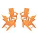 POLYWOOD® Modern Plastic Adirondack Chair in Orange/Yellow | 35.75 H x 29 W x 35.75 D in | Wayfair PWS765-1-TA