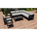 AllModern Smith 4 Piece Sunbrella Sectional Seating Group w/ Cushions Metal/Rust - Resistant Metal in Gray/Black | Outdoor Furniture | Wayfair