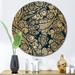 Canora Grey Yellow Paisley on Black - Unframed Graphic Art on Metal in Black/Yellow | 11 H x 11 W x 1 D in | Wayfair