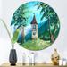 Red Barrel Studio® Little Chapel in the Mountains II - Unframed Print on Metal in Blue/Green/White | 23 H x 23 W x 1 D in | Wayfair