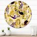 Red Barrel Studio® Yellow & Purple Retro Pattern - Unframed Painting on Metal Metal | 36 H x 36 W x 1 D in | Wayfair