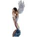 Trinx Angelese Mermaid w/ Heavenly Winged Angel by The Ocean Figurine Resin in Blue/Green/Red | 24.5 H x 9.5 W x 8.25 D in | Wayfair