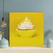 Latitude Run® Cupcake Top w/ Cream In Yellow Cupcake Holder - 1 Piece Square Graphic Art Print On Wrapped Canvas in White/Yellow | Wayfair