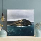 Highland Dunes Bird"s Eye View Photo Of Island - 1 Piece Square Graphic Art Print On Wrapped Canvas in Blue/Brown | 12 H x 12 W x 2 D in | Wayfair