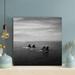 Highland Dunes Grayscale Photo Of Rock Formation On Sea 1 - 1 Piece Square Graphic Art Print On Wrapped Canvas in Black/Gray | Wayfair