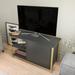 Latitude Run® Muskegon Tv Stand TV Stand for TVs up to 40" Wood in Yellow/Black | 20 H x 35.4 W x 13.8 D in | Wayfair