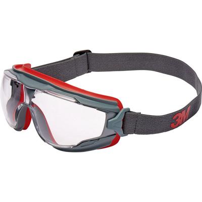 3M - Goggle Gear 500 GG501 Vollsichtbrille mit Antibeschlag-Schutz Grau, Rot