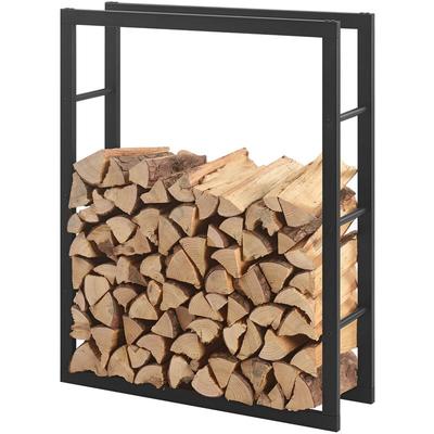 [en.casa] - Kaminholzregal Kasan 80x100x25 cm Stahl Schwarz en.casa Image
