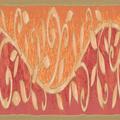 Mediterrane Tapeten Bordüre in Orange und Rot Florale Bordüre mit Ranken Tapetenborte aus Papier