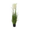 Pianta artificiale Pampas Grass con fiori bianchi