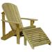 Natural Cypress Adirondack Chair and Footrest Set