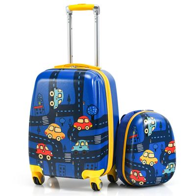 2PCS Kid Baggage Set Kids Travel Rolling Trolley with Spinner Wheels