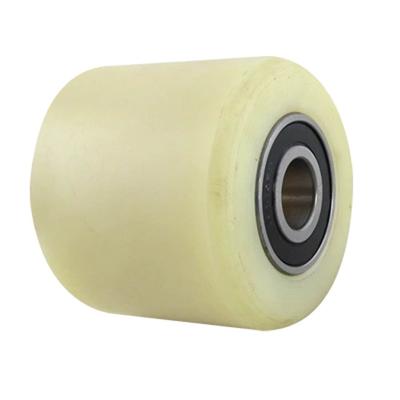 80mm Diameter 70mm Length Nylon Wheel Beige for Pallet Truck