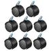 8Pcs 1.45" Office Chair Casters Nylon Twin Wheel,Threaded Stem Mount - Black